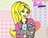 Barbie con su linda gatita