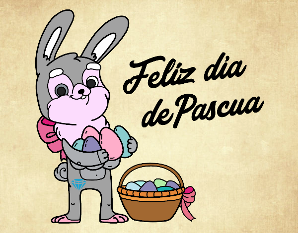 Conejo con muchos huevos de Pascua