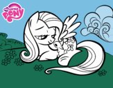 Fluttershy con un conejito