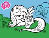 Fluttershy con un conejito