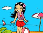 Niña en la playa