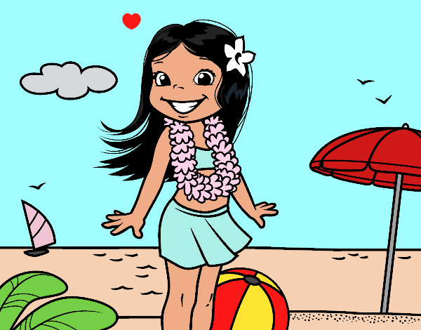 Niña en la playa