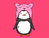 Pingüino con gorrito divertido