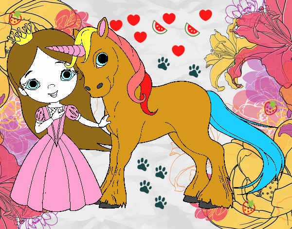 Princesa y unicornio