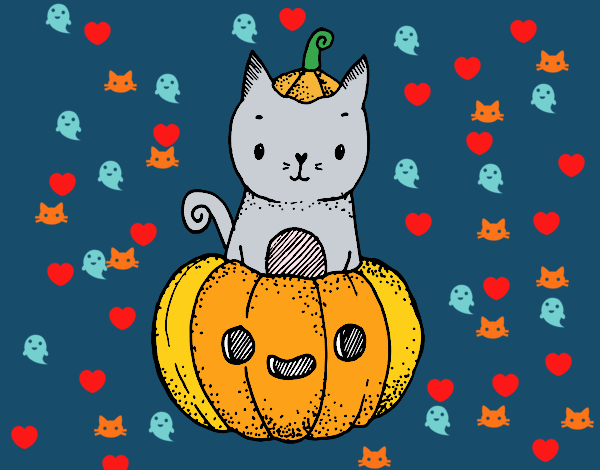 Un gatito de Halloween