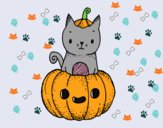 Un gatito de Halloween