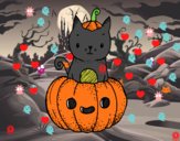 Un gatito de Halloween