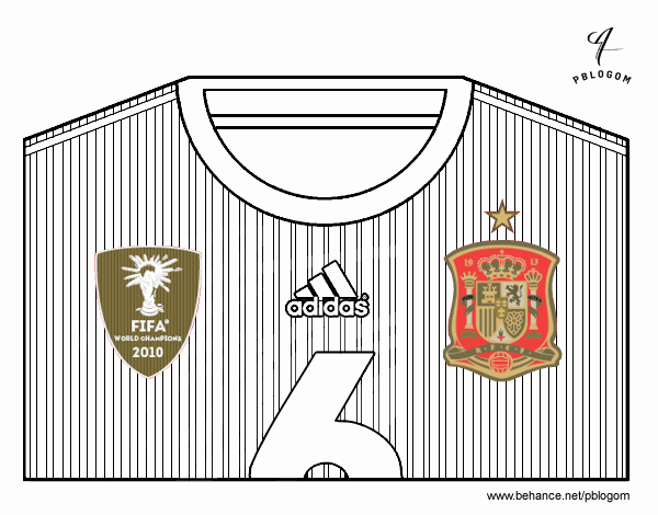 Camiseta del mundial de fútbol 2014 de España