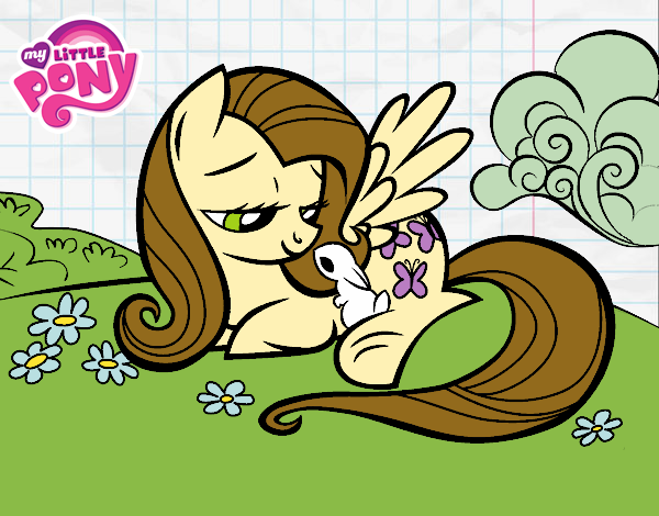 Fluttershy con un conejito