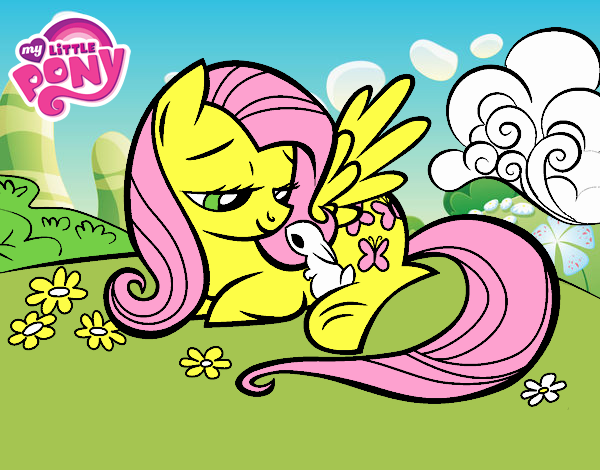 Fluttershy con un conejito