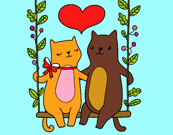 Gatitos enamorados