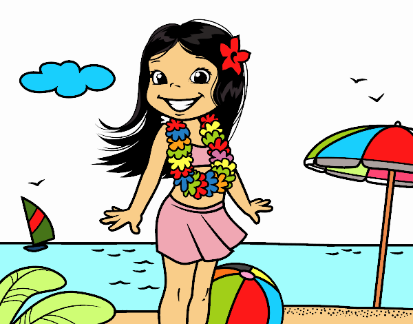 Niña en la playa