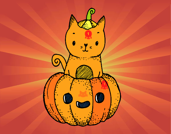 Un gatito de Halloween