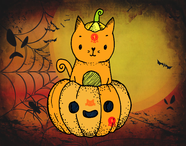 Un gatito de Halloween