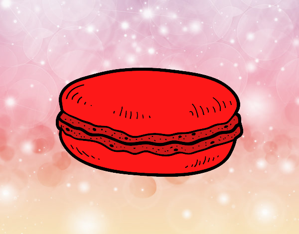 un macaron de fresa