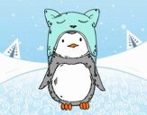 Pingüino con gorrito divertido