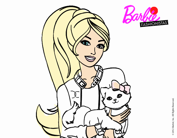 Barbie con su linda gatita