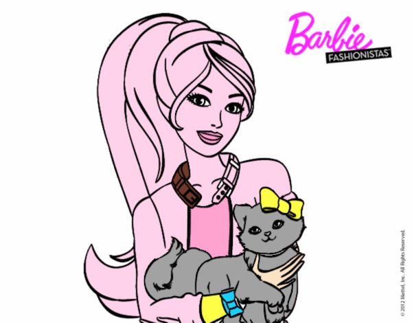 Barbie con su linda gatita