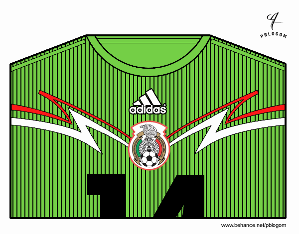 Camiseta del mundial de fútbol 2014 de México