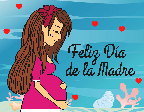 Mamá embarazada en el día de la madre