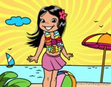 Niña en la playa