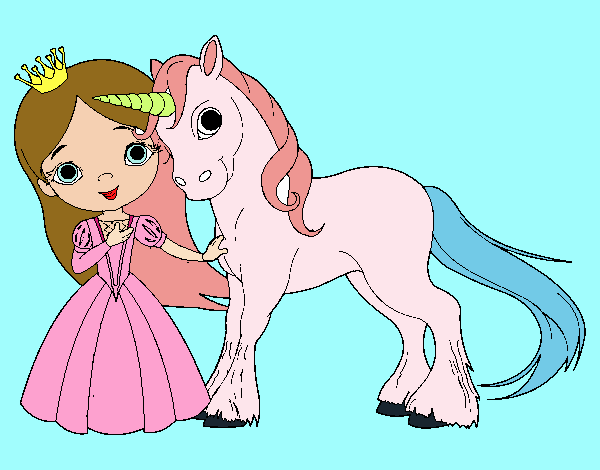 Princesa y unicornio