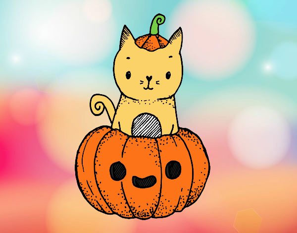 Un gatito de Halloween