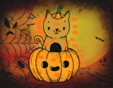 Un gatito de Halloween