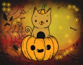 Un gatito de Halloween