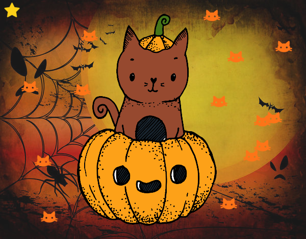 Un gatito de Halloween