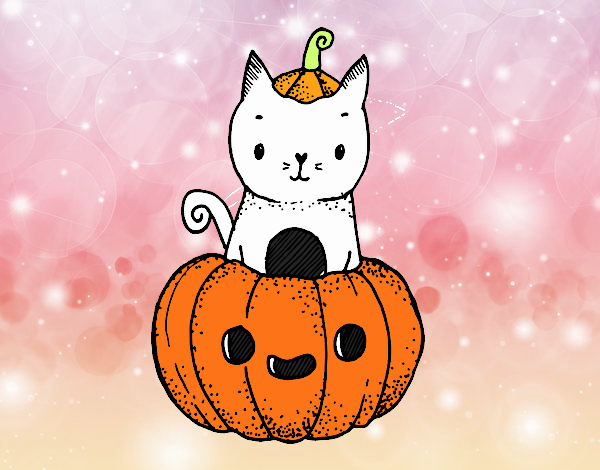 Un gatito de Halloween