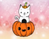 Un gatito de Halloween