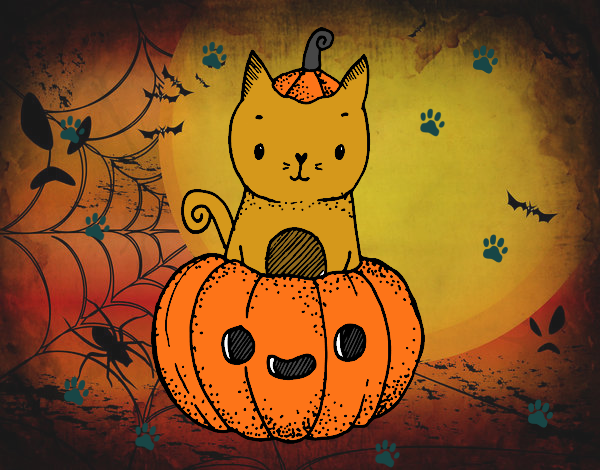 Un gatito de Halloween