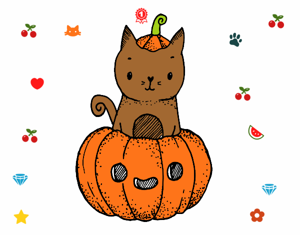 Un gatito de Halloween