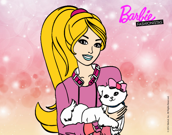 Barbie con su linda gatita