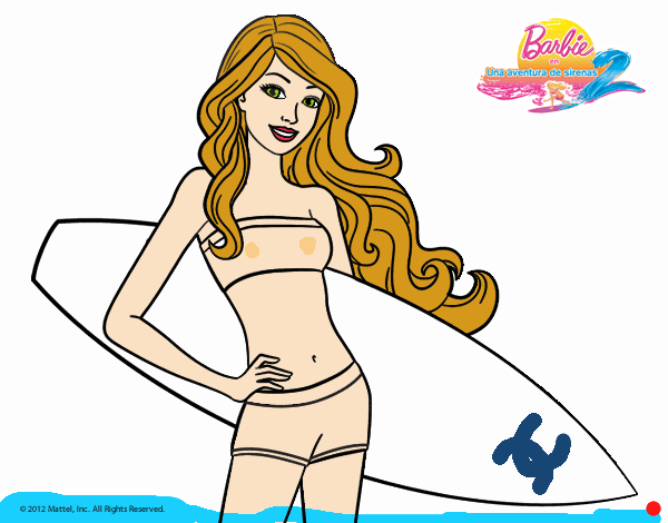 Barbie con tabla de surf