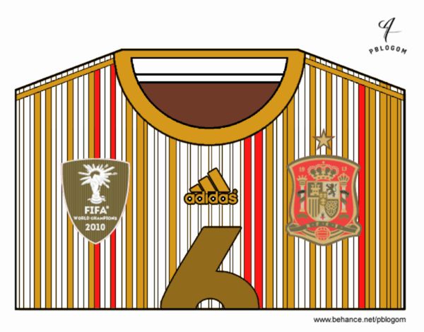 Camiseta del mundial de fútbol 2014 de España