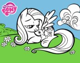 Fluttershy con un conejito