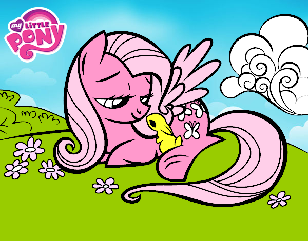 Fluttershy con un conejito