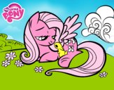 Fluttershy con un conejito