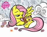 Fluttershy con un conejito