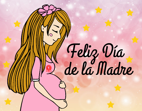 Mamá embarazada en el día de la madre