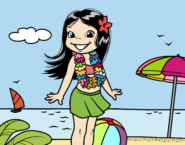 Niña en la playa