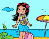 Niña en la playa