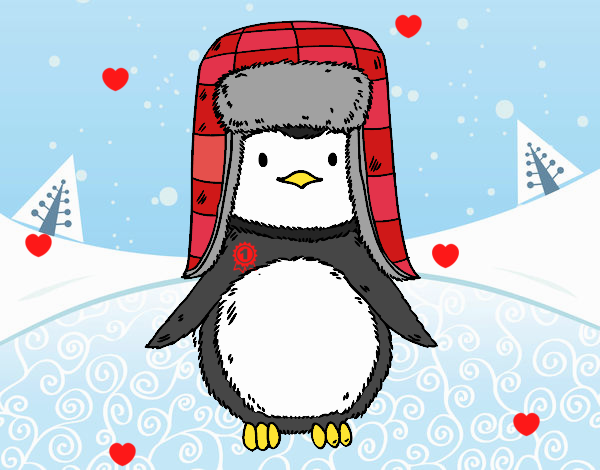 Pingüino con gorro