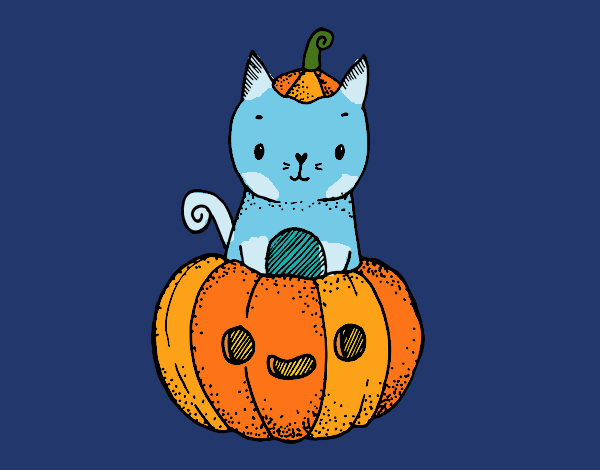 Un gatito de Halloween