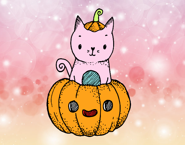 Un gatito de Halloween