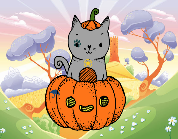 Un gatito de Halloween