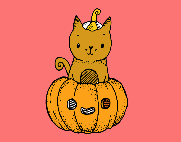 Un gatito de Halloween