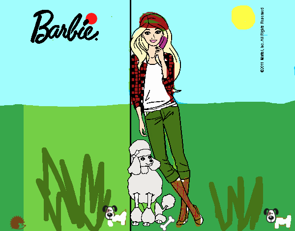 Barbie con cazadora de cuadros